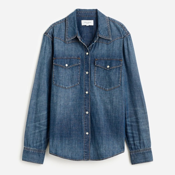Alexa Chung for Madewell denim western shirt - S - Picture 2 of 9